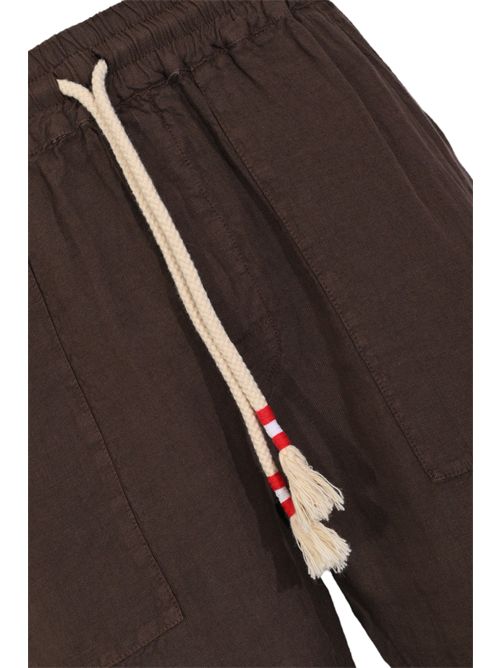 Pantalone Calais in lino Dark Brown Mc2 Saint Barth | CAA000100920L